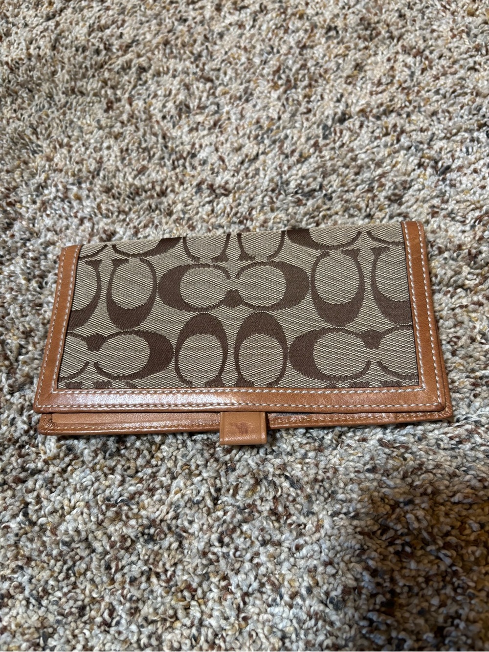 E159 Vintage Coach Brown Signature Hobo Shoulder Bag w/checkbook cover - Picture 12 of 16